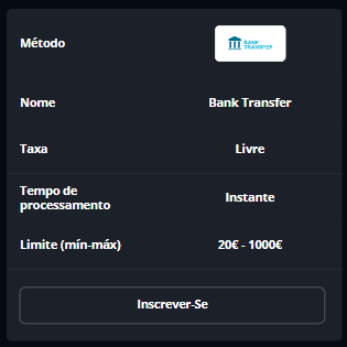 Retirada de fundos do Lamabet Casino Banktranfer